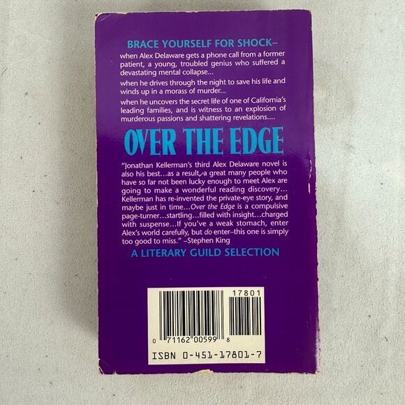 Jonathan Kellerman Over The Edge Paperback Alex Delaware Novel 1988 Signet - Picture 2 of 3